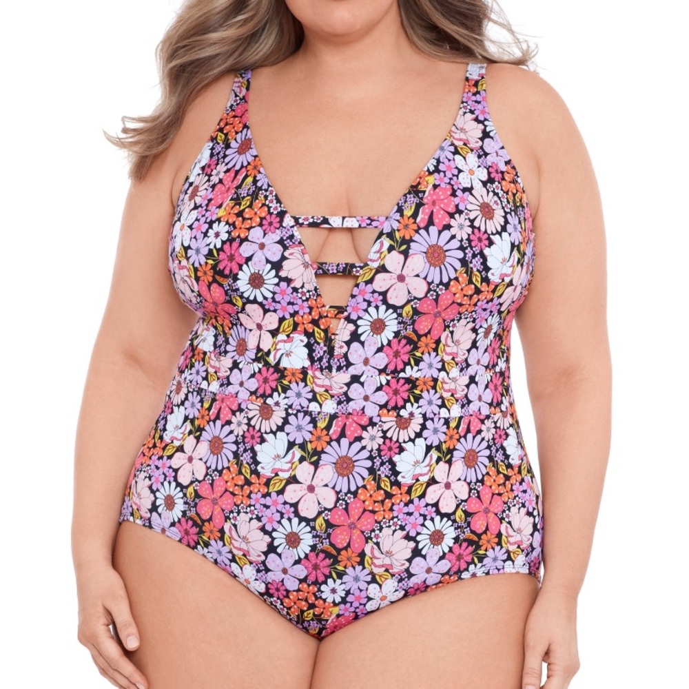70s floral Swimsuit